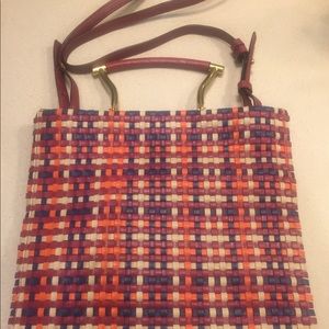 Anne Klein Woven leather Handbag .